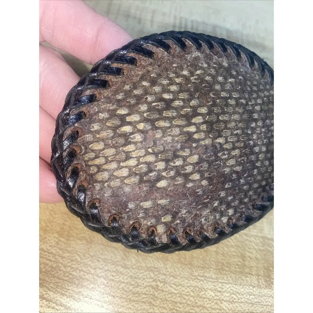 Snakeskin Belt Buckle Cowboy Reptile Oval 4” X 3” Handmade